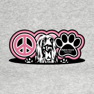 Afghan Hound Dog Breed Peace Love Paw ( Puppies Rule! ) T-Shirt